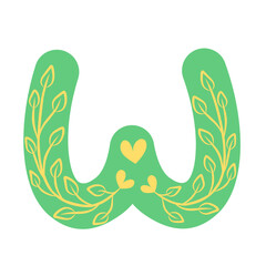 Green Alphabet With Ornament