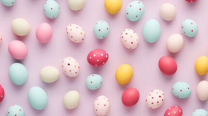 Fototapeta na wymiar Colorful decorated Easter eggs wallpaper background for easter celebration