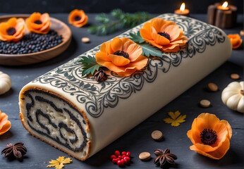 festive cake, beautifully decorated, festive mood