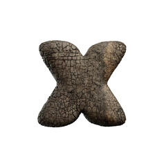 tarmac letter X - Small 3d asphalt font - Suitable for road, transport or highway related subjects