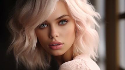 Naklejka premium Blonde girl. portrait of a woman