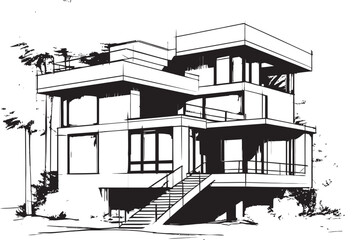 Tri Spire Vista Emblem of Residential Prestige in Vector Design Triple Apex Zenith Iconic Symbolism in Vectorized Elegance