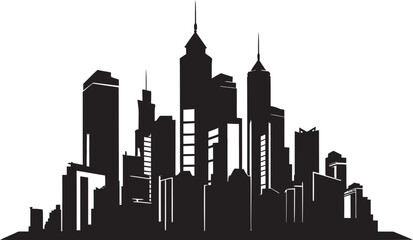 Obraz premium Cityline Multifloor Impression Multifloor Vector Logo Design Urban Heights Emblem Cityscape Multifloor Vector Logo