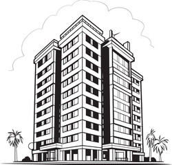 Skyline Skylines Essence Multifloral Cityscape Vector Icon Design Cityline Heights Marvel Multifloor Building in Cityscape Vector Logo