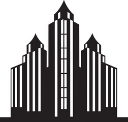 Metropolitan Core Multifloor Cityscape Vector Emblem Skyline Symphony Multifloor Urban Building Vector Icon