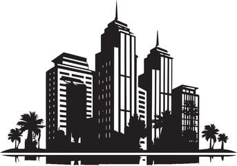 Fototapeta premium Urban Towerlines Multifloor Cityscape Vector Design Cityline Symphony Multifloor City Building Vector Icon