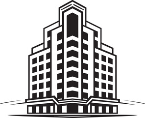 Downtown Elevation Multifloral City Building Vector Icon Metropolis Impressions Multifloor Cityscape Logo Design