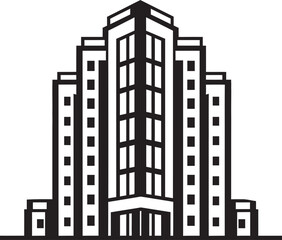 Metropolitan Essence Multifloor Cityscape Vector Logo Design Cityline Vista Impressions Multiflore Building in Vector Icon