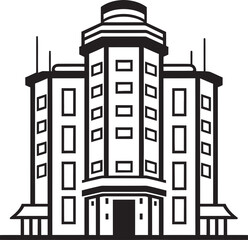 Obraz premium Skyline Essence Multifloral City Building Vector Icon Cityline Visions Multifloor Cityscape Vector Logo Design