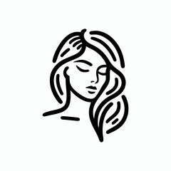 Line art girl logo design inspiration