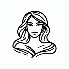 Line art girl logo design inspiration