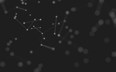 Obraz premium Abstract background. Molecules technology with polygonal shapes, connecting dots and lines. Connection structure. Big data visualization.
