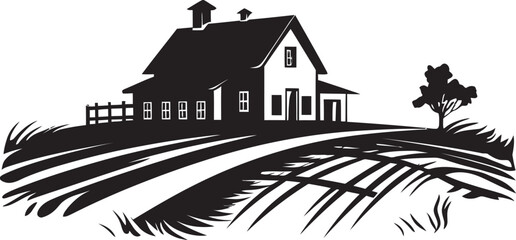 Farmers Haven Icon Farmhouse Design Vector Logo Agrarian Retreat Symbol Farmers House Emblem in Vector