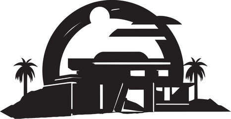 Forward Thinking Home Emblem House Design Vector Icon Modernistic Abode Symbol Futuristic House Vector Emblem