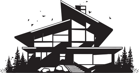 Home Structure Symbol Architecture Design Vector Emblem Futuristic Residence Icon House Idea Design in Vector