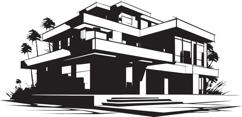 Modern Housing Mark Architecture Idea Vector Logo Architectural Brilliance Symbol House Design Vector Icon