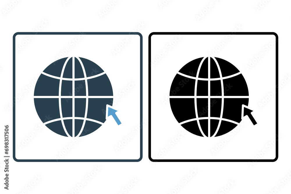 Poster globe icon. icon related to basic web and ui. suitable for web site, app, user interfaces, printable