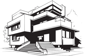 High Rise Living Icon Multi Floor House Idea Vector Logo Architectural Ascendancy Symbol Multi Level Design Vector Icon