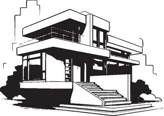 Urban Skyscraper Emblem Multi Floor House Design Vector Icon Skyward Abode Mark Multi Floor House Design in Vector