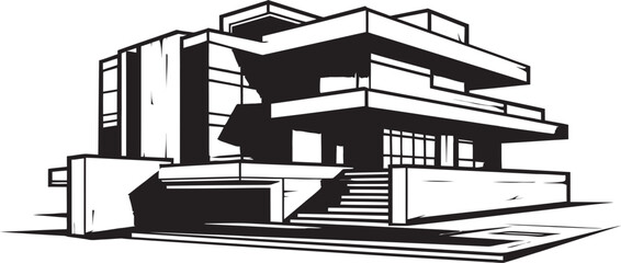 Elegant Residence Symbol Stylish House Idea Vector Icon Contemporary Abode Emblem Modern House Design Vector Icon