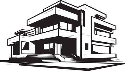 Fashionable Living Icon Modern House Idea Vector Logo Classy Habitat Symbol Stylish House Design Vector Icon