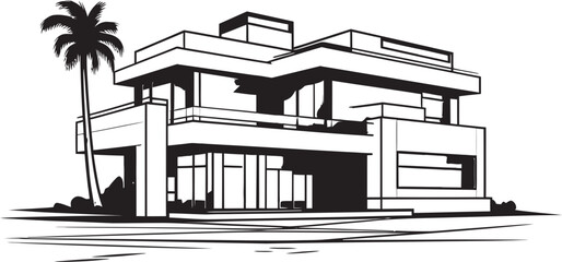 Chic Living Icon Stylish House Design Vector Logo Classy Home Symbol Modern House Idea Vector Icon