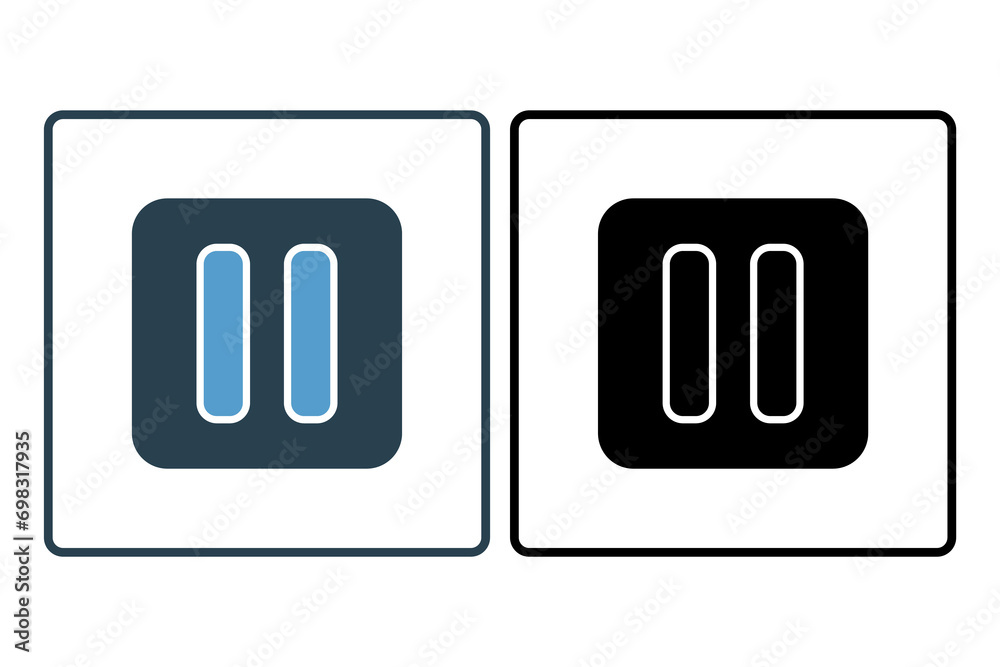 Poster pause icon. icon related to basic web and ui. suitable for web site, app, user interfaces, printable