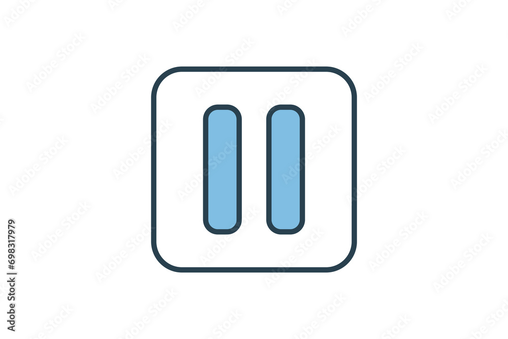 Poster pause icon. icon related to basic web and ui. suitable for web site, app, user interfaces, printable