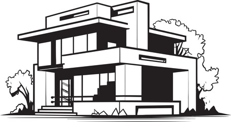 Classy Habitat Symbol Stylish House Design Vector Icon Sleek Living Vision Modern House Idea Vector Emblem
