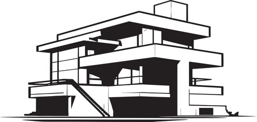 Heavyset Habitat Icon Thick House Design Vector Logo Stalwart Living Crest Bold House Outline Vector Icon