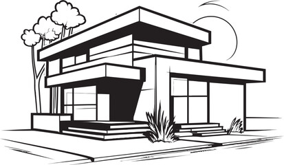 Robust Home Sketch Thick House Icon Design Strong Domicile Symbol Bold House Sketch Vector Logo