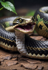 Fototapeta premium predatory snake, beautiful poisonous snake