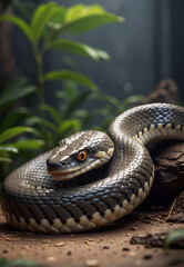 Obraz premium predatory snake, beautiful poisonous snake