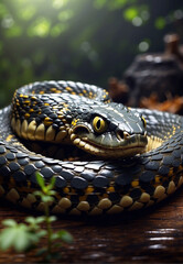 Obraz premium predatory snake, beautiful poisonous snake