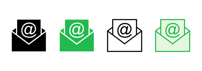 Mail icon set. email icon vector. E-mail icon. Envelope illustration - obrazy, fototapety, plakaty