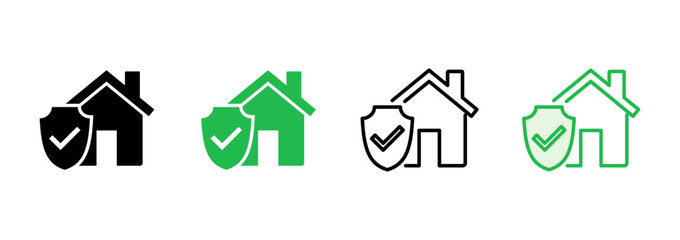 Obraz premium House insurance icon set. house protection icon.