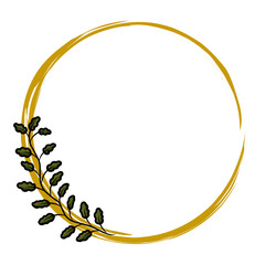 Golden Torn Circle Floral Decoration