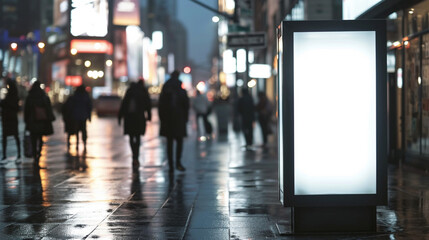 Blank advertising mockup for advertiment at the downtown. Created using generative AI.