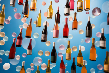 Wine bottles background.