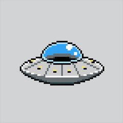 Pixel art illustration UFO. Pixelated UFO. Farm UFO space alien pixelated for the pixel art game and icon for website and video game. old school retro. © Collaborapix