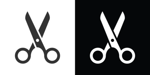 Fotobehang scissors isolated on white and black background © ThejCreation