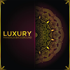 Golden luxury mandala background design premium vector.