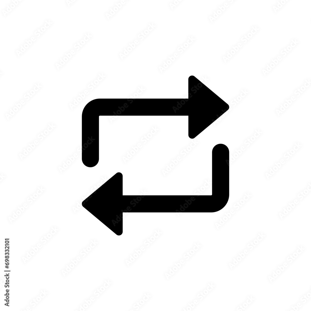 Leinwandbilder Refresh icon, repeat and reload arrow symbol convert button. web vector icon