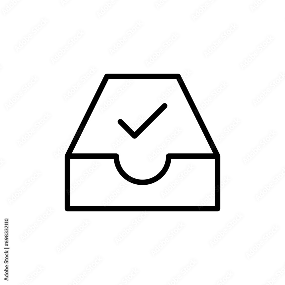 Aufkleber inbox archive check mark tick icon data storage checkmark icons. web vector icon