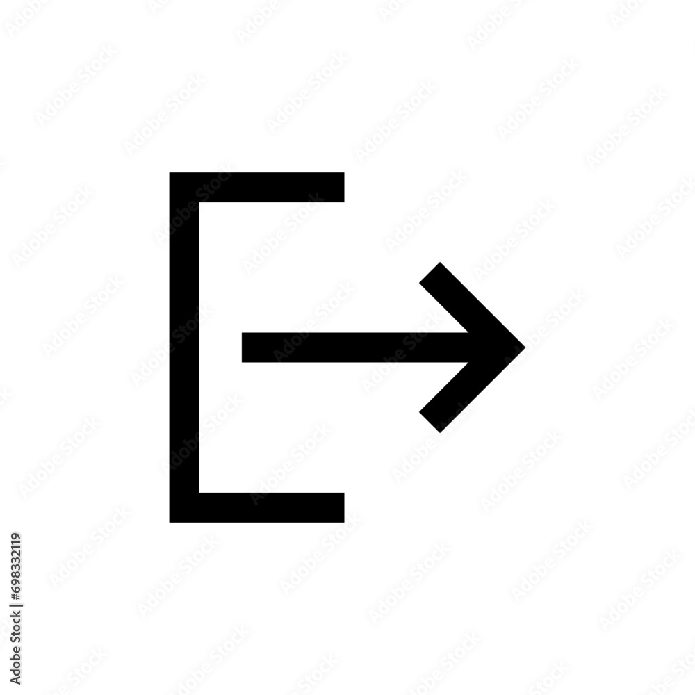 Fototapete arrow Logout account icon - Enter symbol, log out icon button - arrow and door entry icon . web vector icon