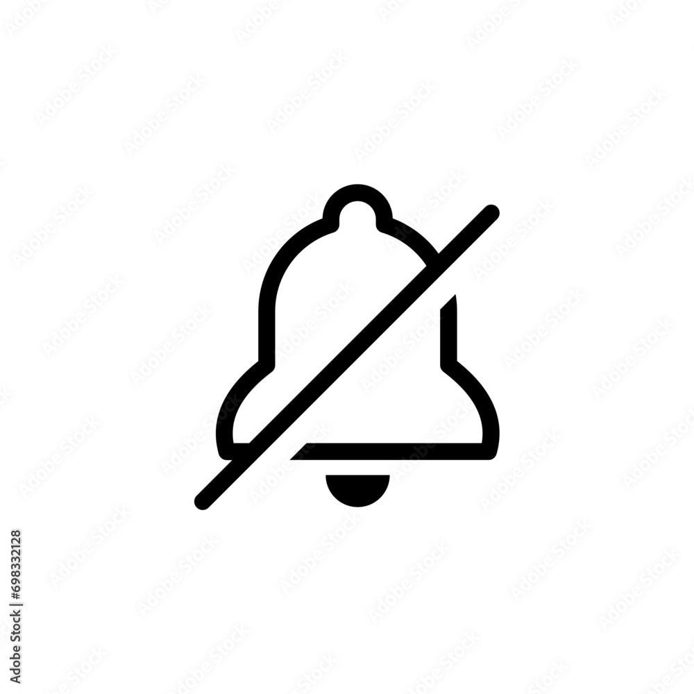 Poster no bell icon alarm off symbol silent mute icons . notification bell icon. web vector icon