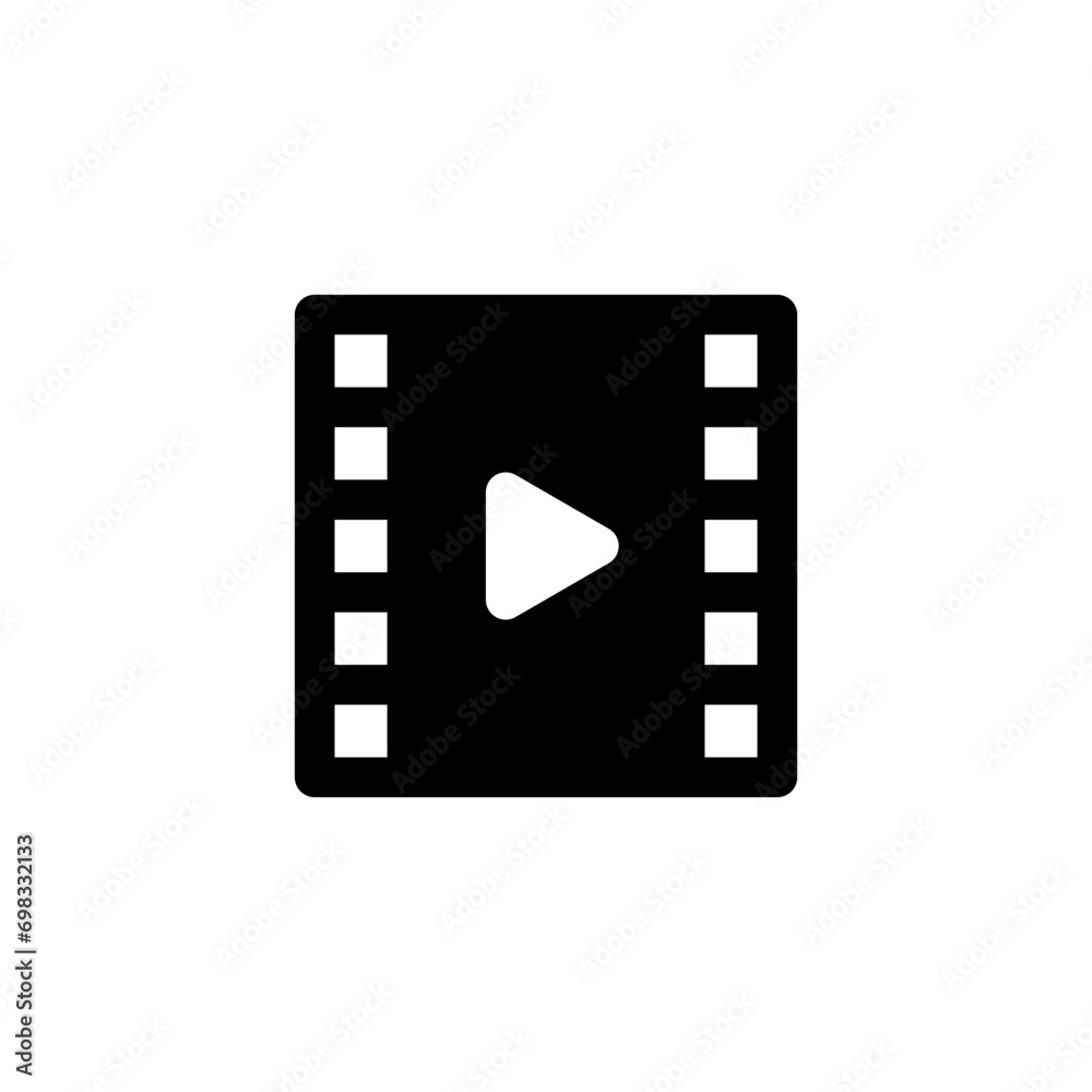 Poster video reel play icon for media player icons. web vector icon
