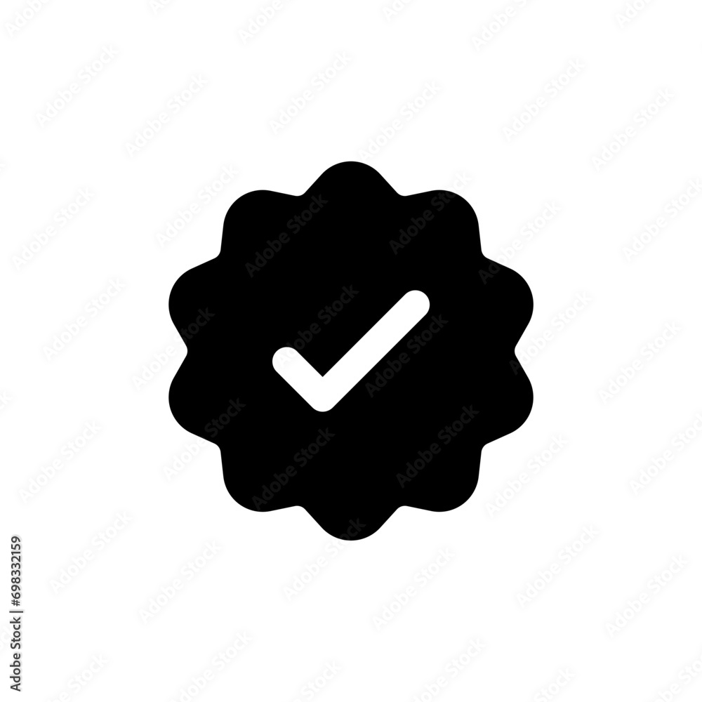 Aufkleber verified badge icon approval done sign. web vector icon