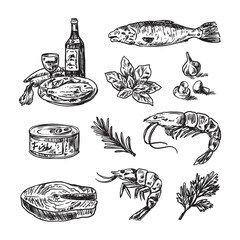illustration of a seafood