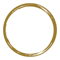 Zen Circle Icon Symbol in Gold Color. Zen Illustration for Logo, Art Frame, Art Illustration, Website or Graphic Design Element. Format PNG